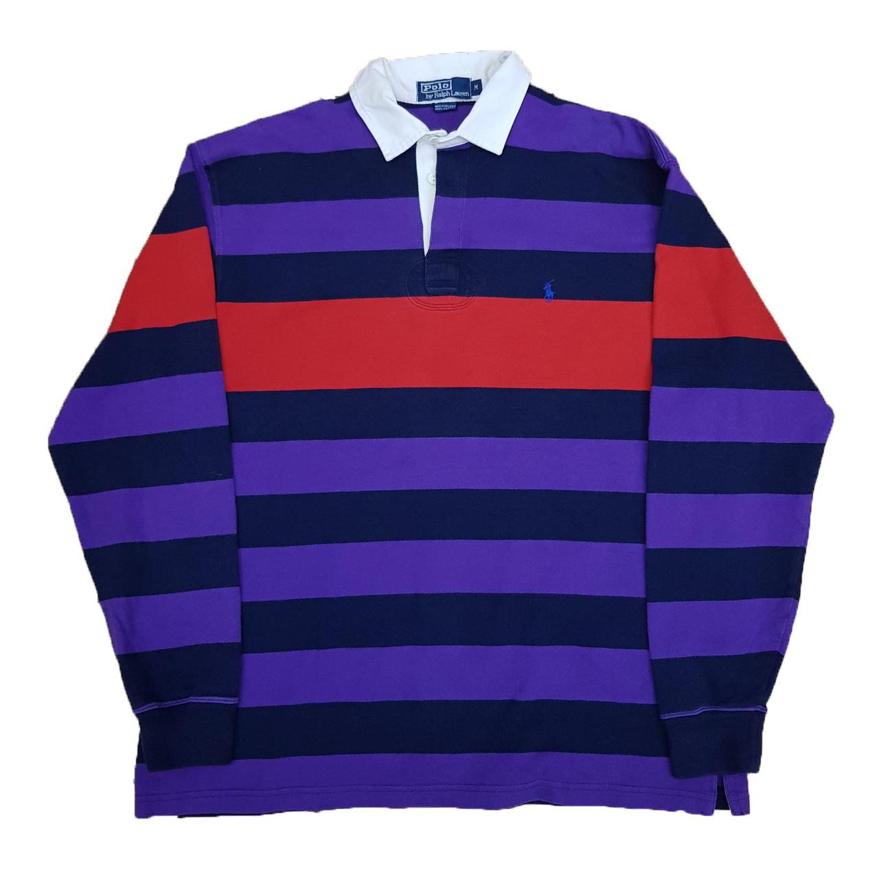 Vintage Ralph Lauren Purple Striped Rugby - Retro Robes
